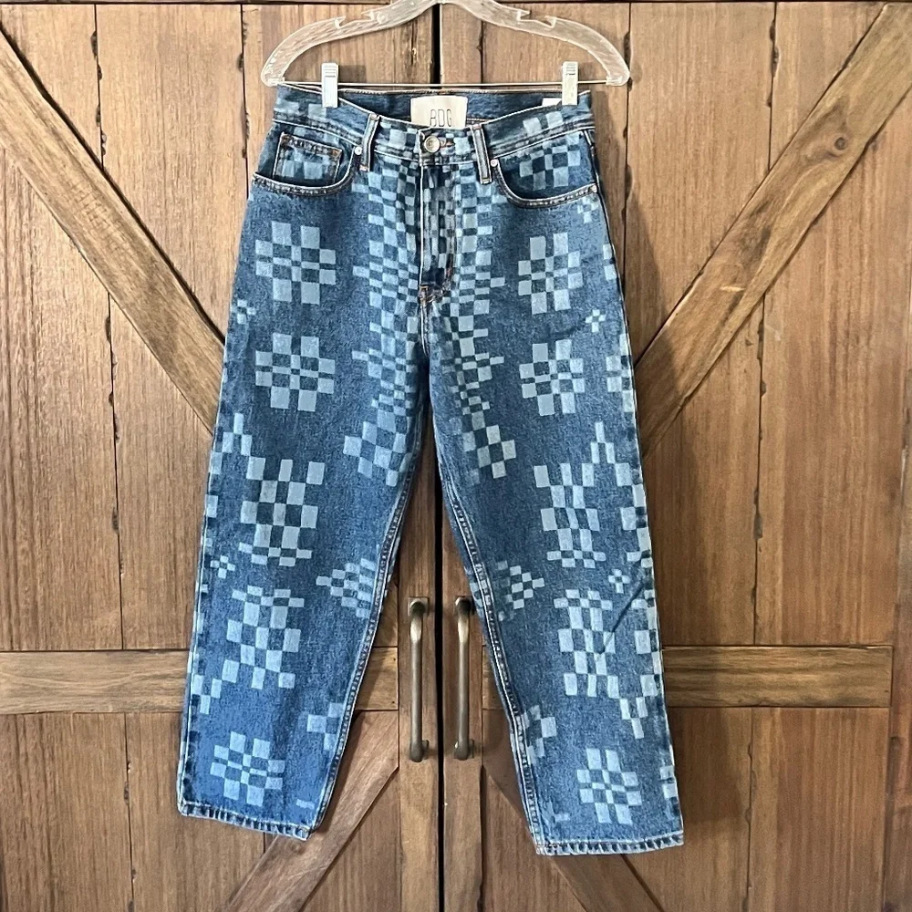 BDG Urban Outfitters Bow Fit Jean – Checkerboard Print Size 29/30 EUC